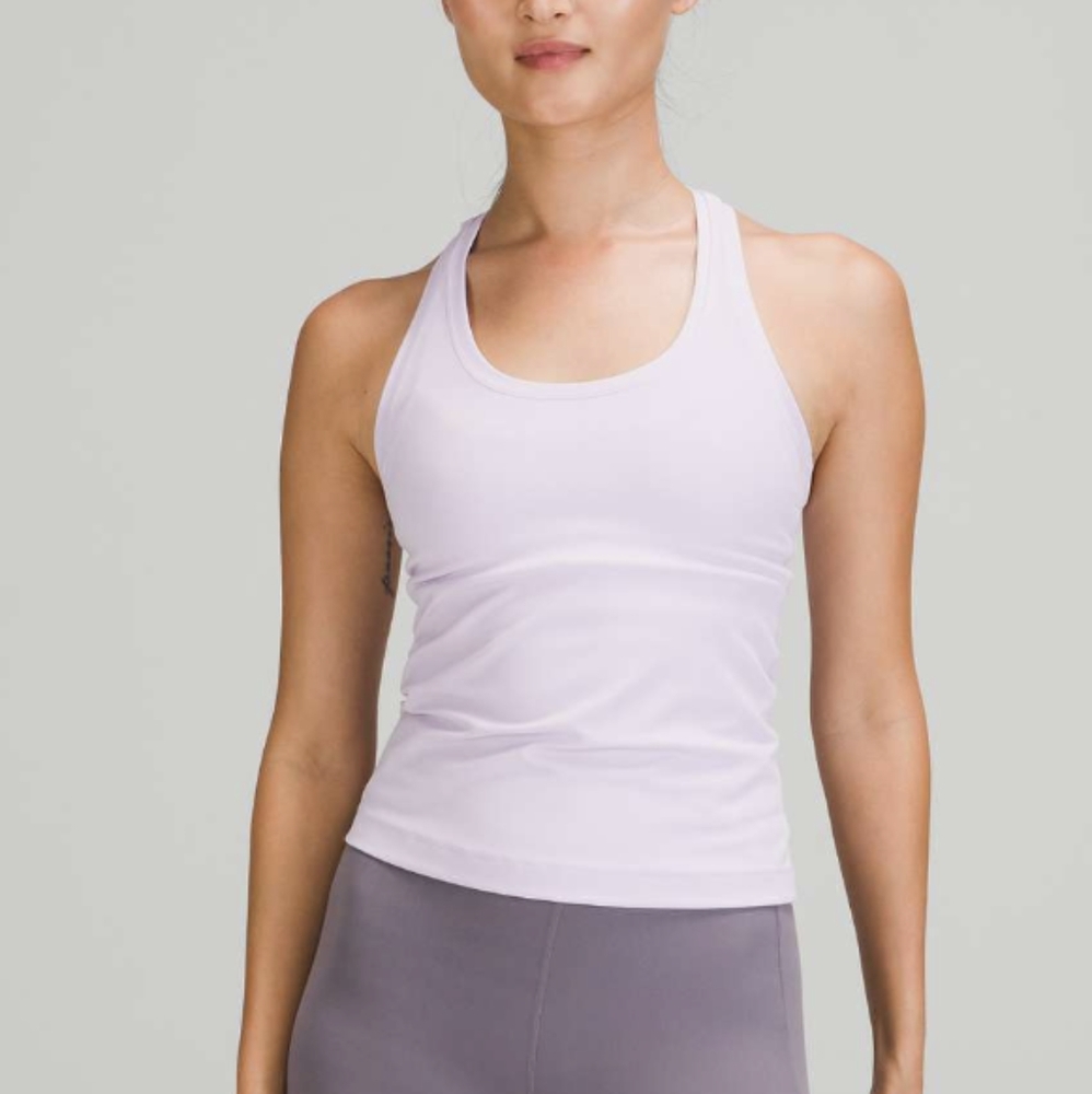 Lululemon lavender dew Cool RB Short Tank Nulu NWT Size 8 cropped racerb…